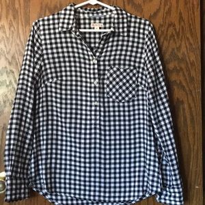 Merona gingham black and white collared shirt